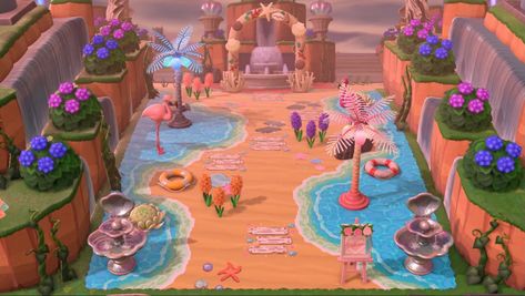 Tropical Entrance, Jungle Resort, Animal Crossing Funny, Palm Spring, Turtle Bay, Tropical Animals, Tropical Resort, Animal Crossing Pocket Camp, Planning Inspiration