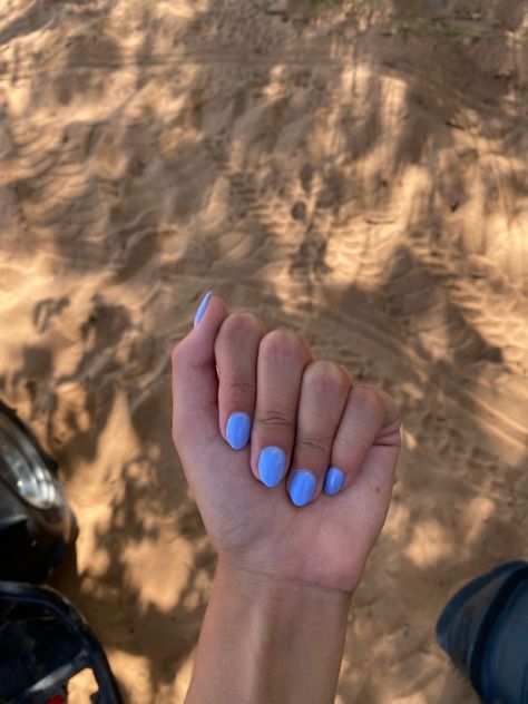 Short Nails Periwinkle, Short Round Nails Purple, Short Periwinkle Nails, Periwinkle Almond Nails, Cute Short Round Nails, Really Short Almond Nails, Perrywinkle Nails, Periwinkle Blue Nails, Extra Short Almond Nails