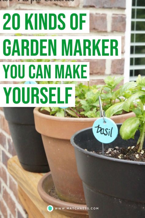 Using clay to make garden markers is one creative idea that you can try. You can make a garden marker in the shape of a circle and paint it blue so it will look bright. Then you can attach it to the wire and stick it in each plant pot that matches the name written on the garden marker. #gardenmarker #gardendecor #gardendesign Diy Clay Garden Markers, Plant Markers Ideas, Plant Tags Diy Garden Markers, Diy Garden Markers Plant Labels, Plant Markers Diy Outdoor, Garden Labels Plant Markers, Plant Tags Diy, Garden Labels Diy, Clay Garden Markers