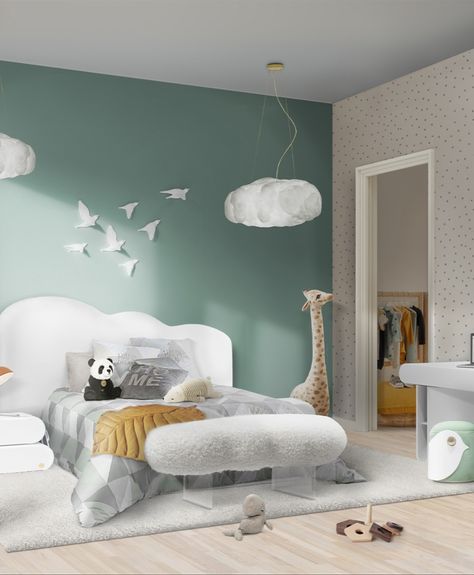 Child’s Bedroom in shades of mint, a passionate room that lets our imagination come to life. A truly stunning Interior Design project, a choice of pieces Gender Neutral Bedroom Kids, Neutral Kids Bedroom, Circu Magical Furniture, Magical Furniture, Dream Desk, Bedroom Trends, Covet House, Stunning Interior Design, White Bedroom Furniture