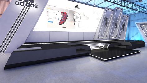 ADIDAS - STAGE on Behance Conference Stage, Stage Designs, Stage Lights, Stage Backdrop, Set Designs, Scene Design, Scenic Design, Event Inspiration, Event Ideas