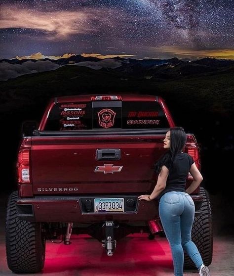 Country Girl Truck, Chevy Trucks Silverado, Silverado Truck, Chevy Girl, Dropped Trucks, Custom Chevy Trucks, Lifted Chevy Trucks, Lifted Chevy, Jacked Up Trucks