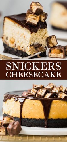 Thick Chocolate Ganache, Cheesecake With Oreo Crust, Snickers Torte, Oreo Crust Cheesecake, Snickers Cheesecake, The Cheesecake Factory, Homemade Cheesecake, Oreo Crust, Best Cheesecake