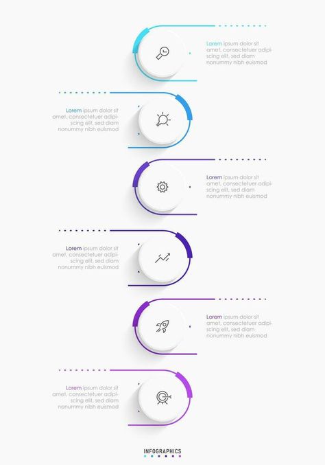 Vector Infographic label design template with icons and 6 options or steps. Can be used for process diagram, presentations, workflow layout, banner, flow chart, info graph. Ux Design Process Infographic, Flow Chart Infographic Design, Process Infographic Design Layout, Percentage Infographic Design, Process Layout Design, Long Infographic Design, Process Flow Infographic, End Page Design, Process Design Layout