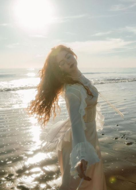 Beach Goddess Aesthetic, Blurred Pics, Faith Collins, Ethereal Photoshoot, Ocean Photoshoot, Ethereal Photography, Fairy Photoshoot, Debut Photoshoot, Water Shoot