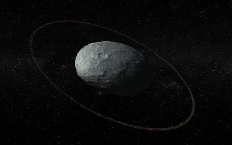 The dwarf planet Haumea, which orbits in the Kuiper Belt out beyond Neptune, is already unusual. It has a strange elongated shape, two moons and a day that lasts only 4 hours, making it the fastest-spinning large object in the solar system Kuiper Belt, Outer Planets, Belt Ring, Hubble Space Telescope, Sistema Solar, Telescopes, Our Solar System, Space Science, Astronomer