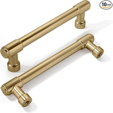 khtumeware 10 Pack 3-1/2 Inch Center to Center Champagne Bronze Cabinet Pulls Satin Brass Cabinet Handles Gold Kitchen Cabinet Hardware for Cupboard Drawer Pulls Dresser Handle - Amazon.com Gold Kitchen Cabinet Hardware, Champagne Bronze Kitchen, Brushed Brass Cabinet, Cabinet Hardware Kitchen, Drawer Pulls Dresser, Gold Cabinet Hardware, Handles For Cabinets, Gold Cabinet Handles, Bronze Cabinet Pulls