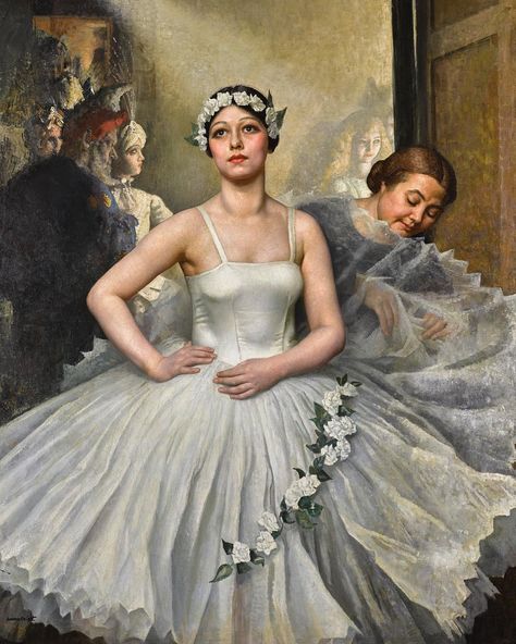 Preparing for her Entrance by Dame Laura Knight 1937 #DameLauraKnight #ballet #dance #oiloncanvas #art #artsy #artist #artwork #artlife… Harold Knight, Dame Laura Knight, Laura Knight, Women Artist, Sothebys Art, Victorian Paintings, Ballet Art, Painted Ladies, Knight Art