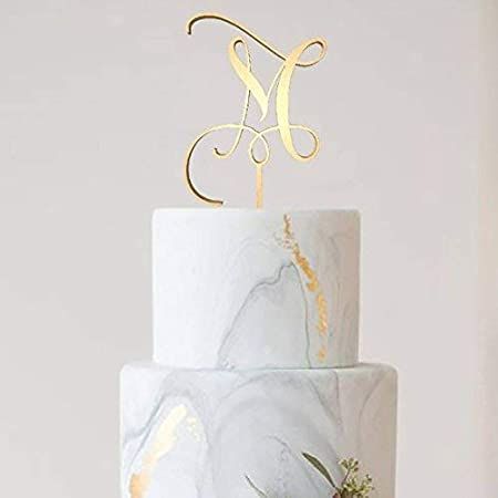 Amazon.com: Letter M Monogram Cake Topper,Wedding Gold Cake Decoration Favors: Kitchen & Dining M Cake Topper, Gold Cake Decorations, Cake Topper Wedding Monogram, Monogram Wedding Cake, Monogram Cake Toppers, Monogram Cake, Rustic Wedding Cake Toppers, M Monogram, Topper Wedding