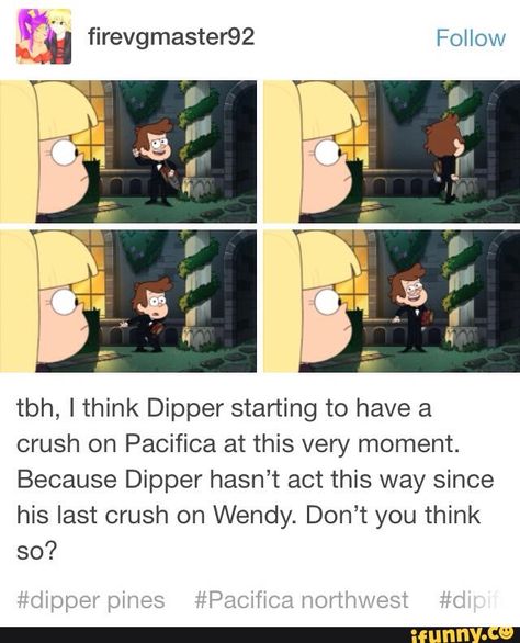 DIPCIFICA!!!!!!! Dipfica Gravity Falls, Gravity Falls Fanart Dipper X Pacifica, Dipper And Pacifica Fanart, Dipper Pacifica, Dipper And Pacifica, Gravity Falls Dipper, Fall Memes, Gravity Falls Funny, Gravity Fall