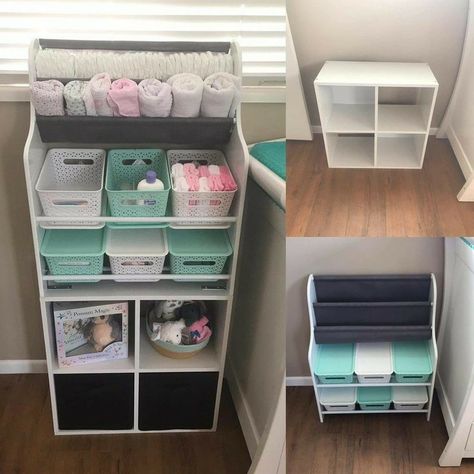 Baby Nursery Organization, Baby Corner, Baby Nursery Inspiration, Baby Room Organization, Baby Storage, Baby Life Hacks, Girl Nursery Room, Baby Closet, Baby Necessities