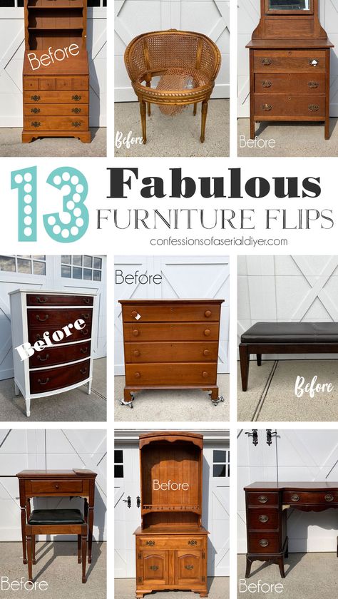 Fabulous furniture flips Painted Bedroom Furniture, Furniture Flip, Furniture Flips, Convertible Furniture, Desk Makeover, Amazing Friends, Table Makeover, Fantastic Furniture, Furniture Makeovers