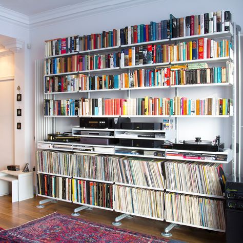 Gallery | 606 Universal Shelving System | Vitsœ Cd Shelves, Lots Of Books, Vinyl Room, Record Room, Music Storage, Record Shelf, Lp Storage, Cd Storage, Audio Room