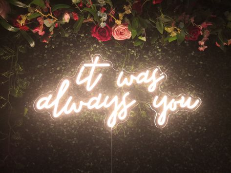 It Was Always You Neon Sign Custom Wedding Neon Sign Led Light Backdrop Wall Decor Home Bedroom Decoration Anniversary Engagement Party Gift Welcome to the Neon Sign Amazing shop. If you are looking for neon signs that create the ultimate declaration in weddings, families, and business events, then do not hesitate, we handcraft and sell unique neon signs, all works are unique artworks. Every artwork is created with love and care. Let you spend the best moments in your life, perfectly displayed i Forever And Always Neon Sign, Neon Signs For Weddings, It Was Always You Wedding, It Was Always You Sign, Tivoli Wedding, Unique Artworks, Backdrop Wall, Neon Artwork, Engagement Party Gifts