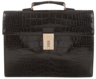 Gucci Alligator Briefcase Black Alligator, Briefcase For Men, Interior Walls, Leather Interior, Tom Ford, Louis Vuitton Damier, Alligator, Luggage Bags, Slots