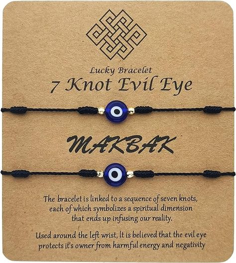 MAKBAK Evil Eye 7 Knot Lucky Bracelets for Women Men Adjustable Lucky Amulet Black Red String Bracelet for Protection Teen Girls Little Boys Family Friends Evil Eye Jewellery For Men, Evil Eye Bracelet For Men, Bracelets For Boys, Eye Bracelets, String Bracelets, Good Luck Bracelet, Red String Bracelet, Lucky Bracelet, Red String