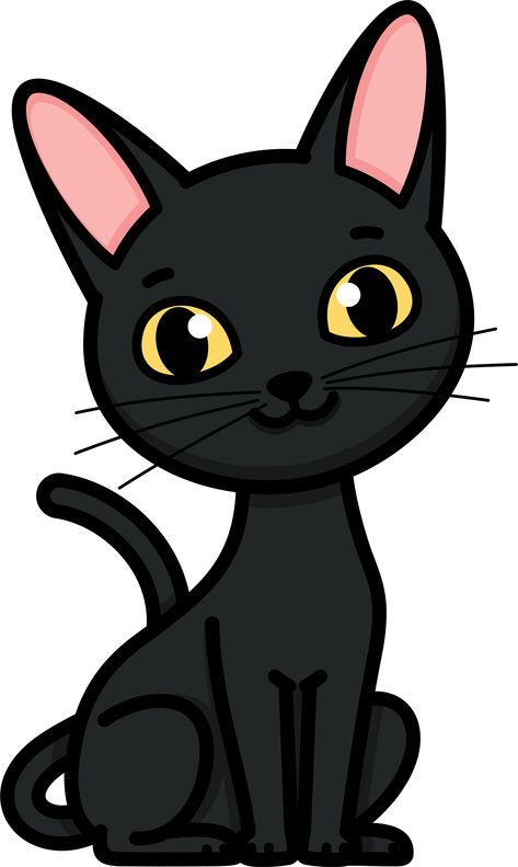 Cat Drawing Wallpaper, Bull Terrier Art, Pusheen Cute, Elephant Coloring Page, Drawing Wallpaper, Cat Clipart, Black Cat Halloween, Animal Clipart, Cats Meow