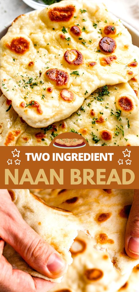 Recipes With Naan Bread Dinners, Two Ingredient Naan, Easy Naan Recipe, Nana Bread, Naan Bread Recipe, Homemade Naan, Naan Flatbread, Indian Flatbread, Recipes With Naan Bread