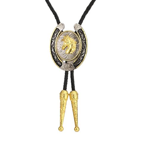 PRICES MAY VARY. High Quality - This bolo tie is made of high quality zinc alloy, practical and durable. High quality gold plating skill keeps the tie away from fading. Size - The western bolo tie is 39 inches (10 cm) long and allows you to freely adjust the position of the pendant. This cowboy tie has two metal tips that keep the tie naturally vertical and prevent the pendant from getting lost. Native American Tie - Western Cowboy Tie is a classic icon in American culture. Cowboys wear the bolo Cowboy Tie, Bolo Tie Men, Western Bolo Tie, Golden Horse, Western Shop, Cowboy Girl, Tie For Women, Pendant Necklace Simple, Buckles Fashion