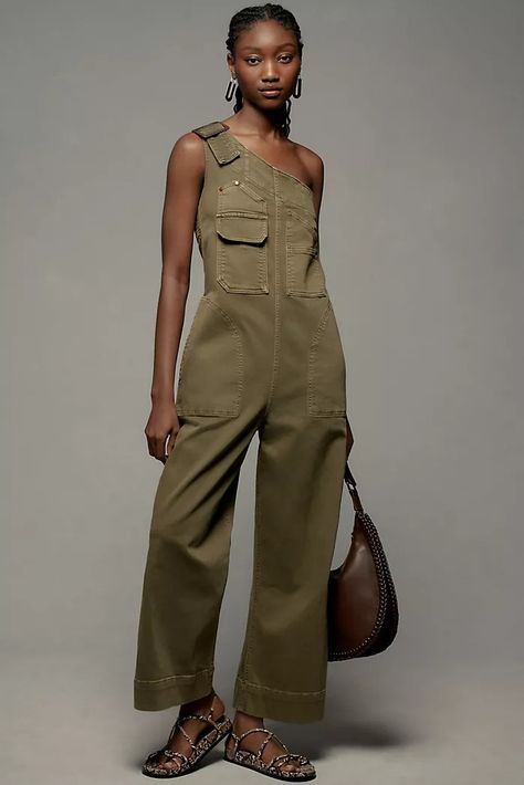 Women's Rompers & Jumpsuits | Anthropologie Dressy Overalls, Utility Overalls, Utility Fashion, Camo Overalls, Unique Jumpsuits, Overalls Outfits, Sun Dress Casual, Overalls Fashion, Camo Dress