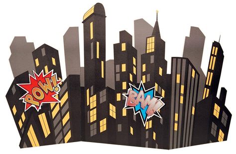 Hero Central VBS Decor on Amazon Hero Central Vbs, Comic Party, Cardboard Standup, Batman Birthday Party, Batman Party, Batman Birthday, City Scape, Parade Float, Superhero Birthday Party