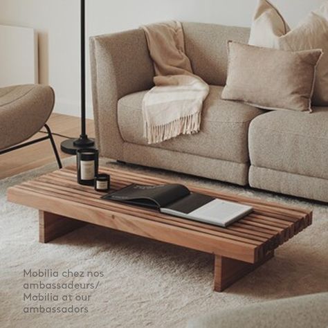 Japandi Table, Slat Coffee Table, Japanese Coffee Table, Modern Wood Coffee Table, Japandi Interior Design, Tatami Room, Indian Room Decor, Japandi Living, Small House Interior Design