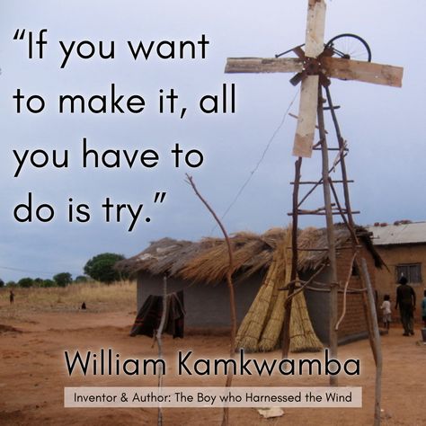 11 February is International inventors day! Whether its creating something new, or adapting something old to suit your needs, "If you want to make it, all you have to do is try" - William Kamkwamba #inventors #try #creative #imagination #changetheworld (Photo by Tom Rielly of TED for William's Wiki page) William Kamkwamba, Creative Imagination, 11 February, Novel Study, Inventors, Novel Studies, Something Old, Pretty Words, Boys Who