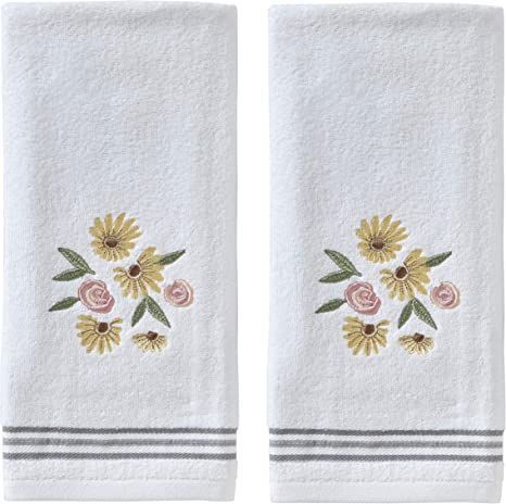 SKL Home by Saturday Knight Ltd. Tossed Flowers Hand Towel (2-Pack), White Towel Rug, Decorative Hand Towels, Park Designs, Cotton Hand Towels, Bathroom Collections, Global Design, New Homeowner, Hello Spring, Floral Applique