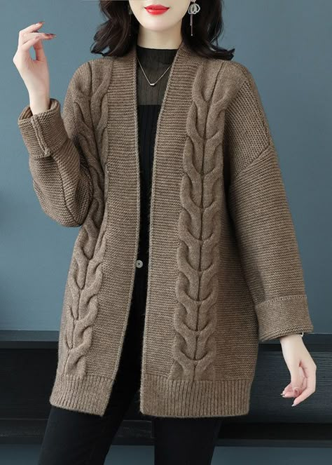 Fall Cardigans, Thick Wool, Fall Fabric, Comfortable Room, Cardigan Pattern, Wool Cardigan, Sweatshirt Dress, Long Cardigan, Dress Accessories