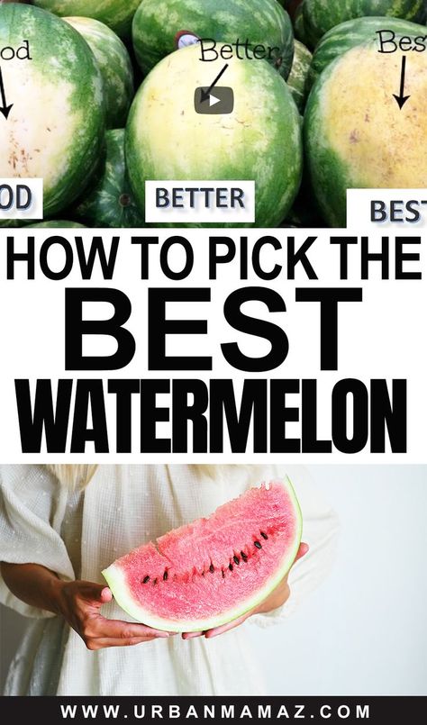 How to pick the best watermelon Good Watermelon, Perfect Watermelon, Best Watermelon, Watermelon Gift, Cut Watermelon, Dessert Recipes Easy, Easy Desserts, How To Know, Watermelon