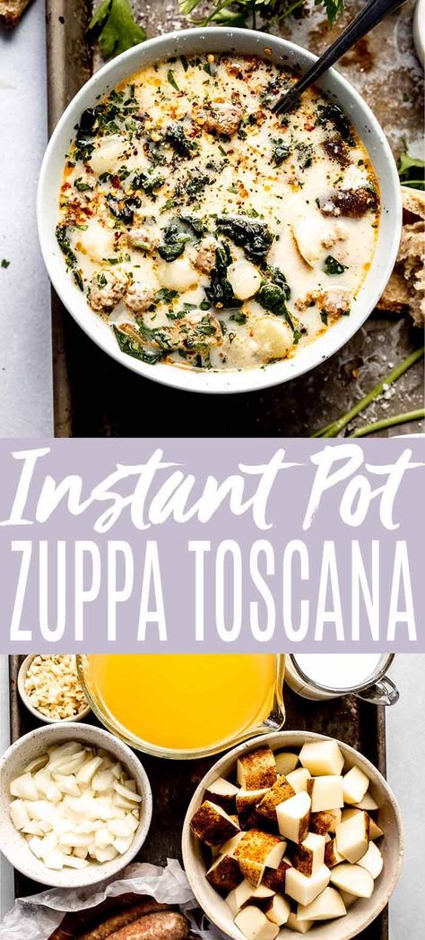 Chicken Toscana, Soup Inspiration, Instant Pot Zuppa Toscana, Olive Garden Zuppa Toscana, Week Meals, Soup Keto, Olive Garden Copycat, Zuppa Toscana Soup, Toscana Soup