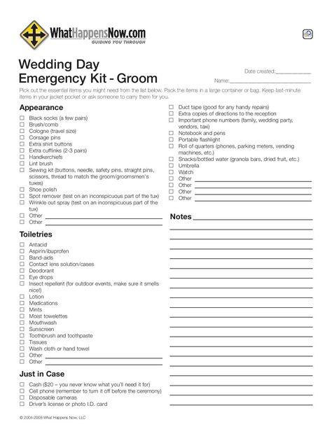 Wedding day emergency kit list(s) for both the bride and the groom. Pick out essential items that you might need on the day of your wedding, just in case of a wardrobe malfunction or if you're having a headache from all the wedding excitement. The list(s) will prepare you for anything coming your way! 😁 #sugarnspicemsia #weddingemergencykit #brideandgroom #alwaysprepared #weddingdayessentials Grooms Emergency Kit Wedding, Wedding Emergency Kit Groom, Groom Emergency Kit, Wedding Emergency Kit Bag, Wedding Emergency Kit List, Emergency Kit List, Wedding Day Emergency Kit, Bride Emergency Kit, Emergency Planning