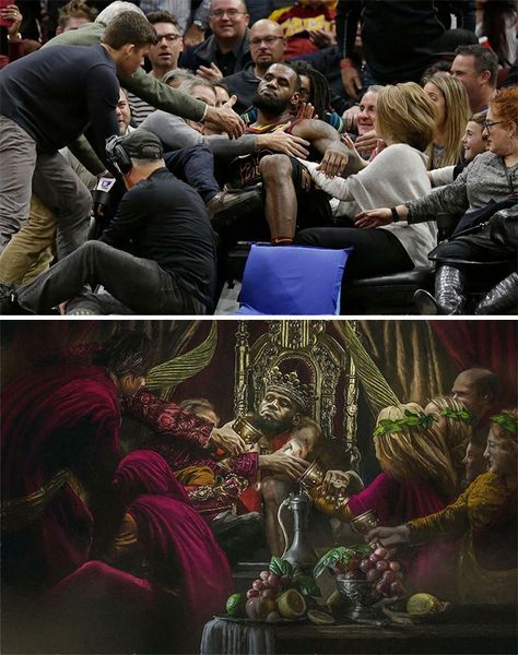 King James Falling Into The Seats Looked Like Some Sort Of Renaissance Composition Accidental Baroque, Dramatic Composition, Chaotic Mind, Wedding License, Modern Baroque, Beach Fire, Art 2023, Drama Total, Baroque Art