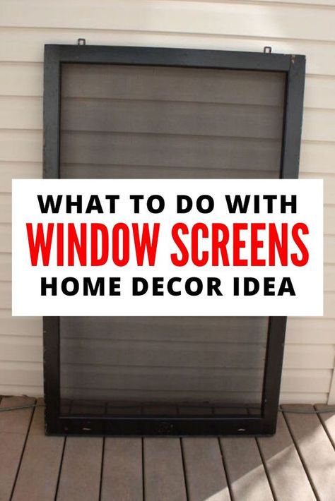 Diy Old Screen Door Ideas, Old Window Screen Ideas, Old Screens Repurposed, Old Screen Window Ideas Diy Projects, Vintage Window Screen Ideas, Old Window Porch Decor, Screen Window Ideas Diy, Diy Window Screen Ideas, Old Window Screens Repurposed