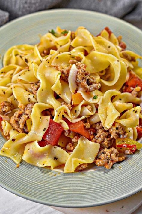 Ina Garten Cooking | Italian Drunken Noodles | Facebook Noodles Easy Recipes, Italian Drunken Noodles, Cooking With White Wine, Drunken Noodles, Italian Pasta Dishes, Ground Italian Sausage, Classic Italian Dishes, Cooking Wine, Noodle Dishes