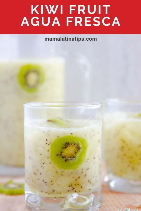 This authentic Mexican kiwi fruit agua fresca recipe is easy to prepare with just 3 ingredients. Kiwi has a tangy and sweet flavor that makes this traditional Mexican beverage a delight for your parties. It's also a great idea for quenching your thirst on hot summer days. / #mexicanaguasfrescas #aguafresca #mexicandriniks #kiwi #summerdrinks Mexican Aguas Frescas, Aqua Fresca, Mexican Party Food, Agua Fresca Recipe, Easy Mexican Recipes, Traditional Mexican Dishes, Mexican Appetizers, Mexican Drinks, Mexican Dessert Recipes