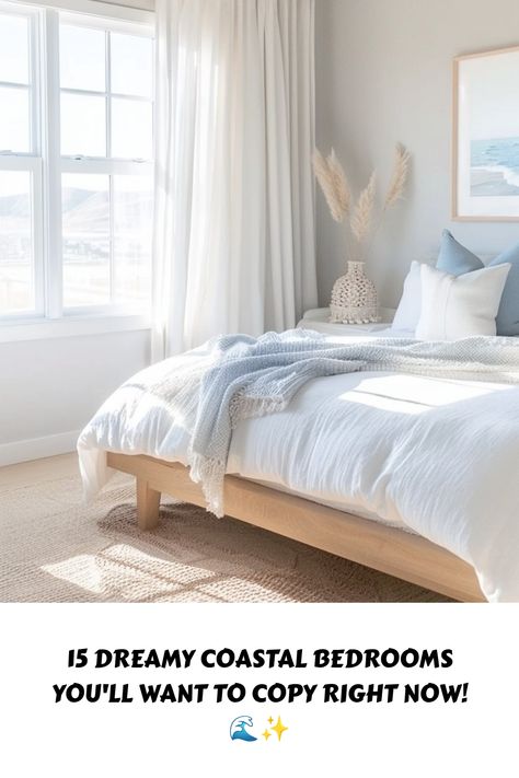 Transform your space into a serene coastal retreat! 🏖️ Discover 15 modern coastal bedroom ideas featuring soothing colors, natural textures, and beachy vibes to create your ultimate relaxation haven. Perfect for anyone craving a touch of the ocean at home! 🌴💙 Modern Coastal Bed, Modern Coastal Bedroom Ideas, Coastal Bed, Coastal Bedroom Ideas, Modern Coastal Bedroom, Beachy Vibes, Coastal Bedrooms, Coastal Retreat, Coastal Bedroom