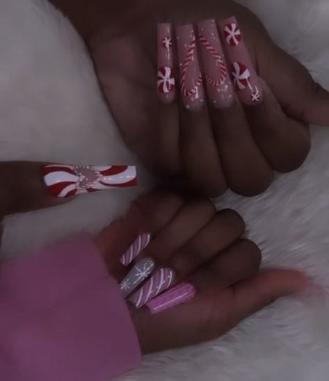 Christmas Theme Nails, Christmas Nail Sets, Nail Compilation, Christmas Themed Nails, Nail Themes, Lexi Nails, Theme Nails, December Nails, Christmas Nails Acrylic