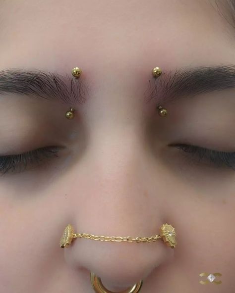 Absolutely stunning inner eyebrow piercings for our lovely client, using implant grade titanium jewellery, anodised to a yellow tone ✨ Find Ireland's largest collection of Fine Jewellery in-store at 7 D'Olier Street or online at our webstore, link in bio! Inner Eyebrow Piercing, Unique Eyebrow Piercing, Curated Ears, Eyebrow Piercings, Eyebrow Piercing Jewelry, Bridge Piercing, Piercing Inspo, Eyebrow Piercing, Yellow Tone