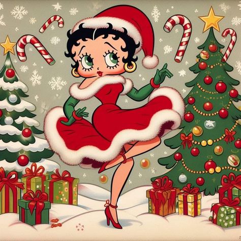 Betty Boop Comic, Blue Star Wallpaper, Betty Boop Halloween, Betty Boop Classic, Betty Boop Quotes, Watercolor Clouds, Xmas Greetings, Merry Christmas Pictures, Black Betty Boop