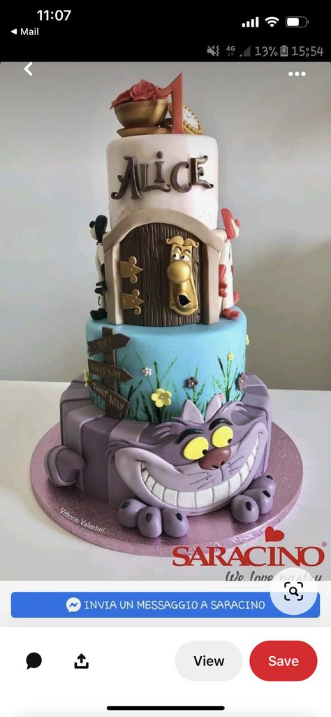 Cheshire Cat Cake, Cake Challenge, Alice In Wonderland Cake, Alice In Wonderland Tea Party Birthday, Alice In Wonderland Cakes, Alice In Wonderland Birthday, Alice In Wonderland Tea Party, Crazy Cakes, Disney Cakes