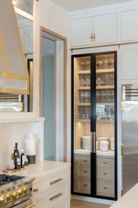 Spec House, Cabinet Glass Doors, Bali House, Metal Doors, Dream Kitchens Design, Neutral Colours, Glass Cabinet Doors, Pantry Design, Stained Wood