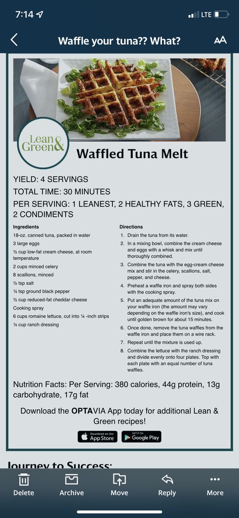 Tuna Waffle Recipe, Optavia Tuna Melt, Cheddar Burgers Recipe, Green Waffles, Optavia Meals, Medifast Recipes, Optavia Lean And Green, Cheddar Burger, Optavia Recipes