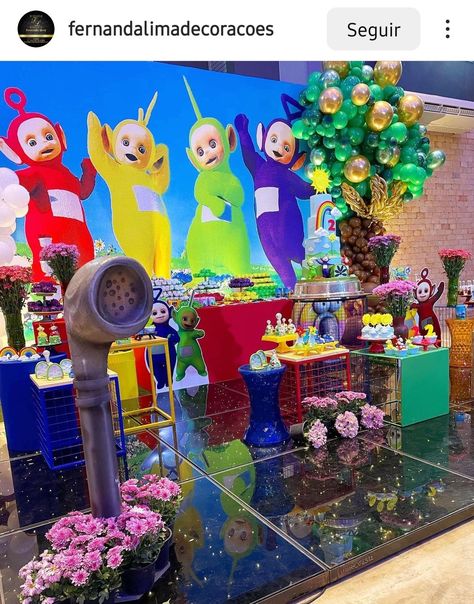 Teletubbies Birthday Decorations, Teletubbies Birthday Theme, Teletubbies Birthday Party Ideas, Teletubbies Birthday Party Decorations, Teletubbies Party Ideas, Teletubbies Birthday Party, Teletubbies Birthday, Teletubbies Cake, Kids Birthday Party Cake