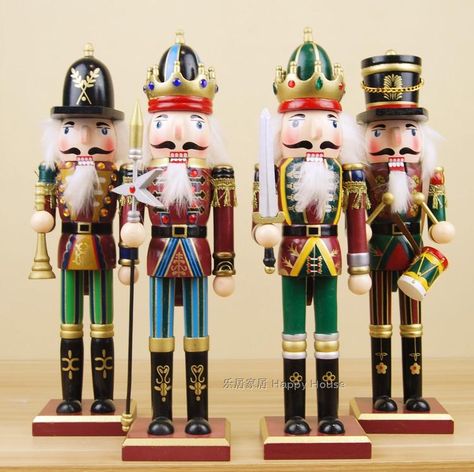 American country style 30CM Nutcracker puppet soldiers Home Furnishing Bar Cafe jewelry ornaments gifts Wooden Nutcracker, Nutcracker, Soldier, Christmas