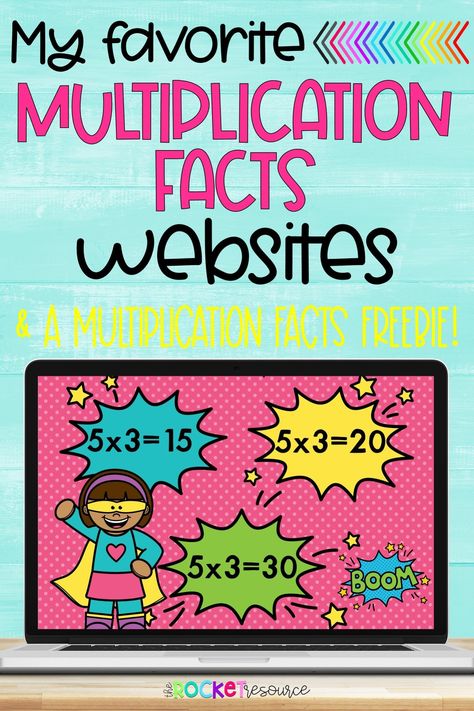 How do you practice multiplication facts in your classroom? For years I used those fact fluency pages for each number. If you have been around awhile, you know what I am talking about! There is definitely a place for these still in the classroom, but these days, I want to work smarter not harder. That is why I have compiled a list of the best multiplication fact practice websites to share with you! Multiplication Fluency Games, Teaching Multiplication Facts, Third Grade Math Games, Multiplication Facts Games, 4th Grade Math Games, Third Grade Math Activities, Fun Websites, Third Grade Math Worksheets, Math Learning Center