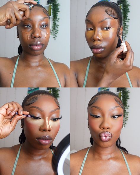 Dark Skin Makeup Tutorial, Makeup Brown, Soft Makeup Looks, Simple Makeup Tips, Makeup Face Charts, Makeup For Black Skin, Brown Skin Makeup, Makeup Artist Tips, Face Beat