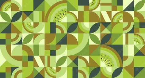 Fruit Pattern Design, Wallpaper Seamless, Vector Patterns Design, Fashion Illustrations Techniques, Wine Poster, Geometry Design, Bauhaus Style, Fruit Illustration, Kiwi Fruit