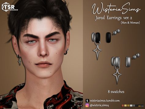 Sims4 Jewelry, Hydra Aesthetic, Sims4 Outfits, Mens Piercings, Sims Accessories, Eyeball Earrings, Male Sims, Female Necklace, Men's Piercings