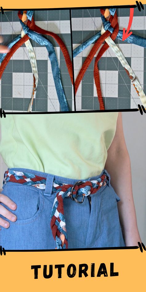 This step-by-step guide takes you through creating a stunning braided fabric belt DIY that’s perfect for any outfit. Use your fabric scraps to craft a unique accessory, and explore the art of the 5 strand braid. Perfect for using up fabric scraps, this project is great for making a DIY stretch belt or a stunning D ring belt | diy braid belt | braided fabric belt diy Fabric Belt Diy, 5 Strand Braid Tutorial, Sewing Projects Beginner, 5 Strand Braid, Scrap Fabric Ideas, Belt Diy, Bag Sewing Patterns, Diy Belts, Braided Fabric